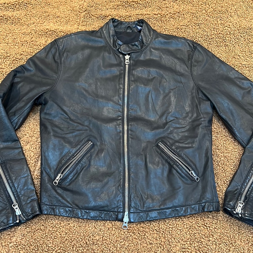Earl Jean Leather Cafe Style Moto Jacket